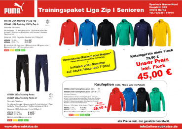 Puma Liga Trainings Paket Zip Sweat Senioren