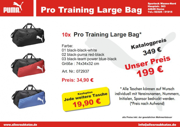 Puma Pro Training Large Bag Taschenpaket