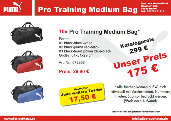 Puma Taschenpaket Pro Training Medium Bag